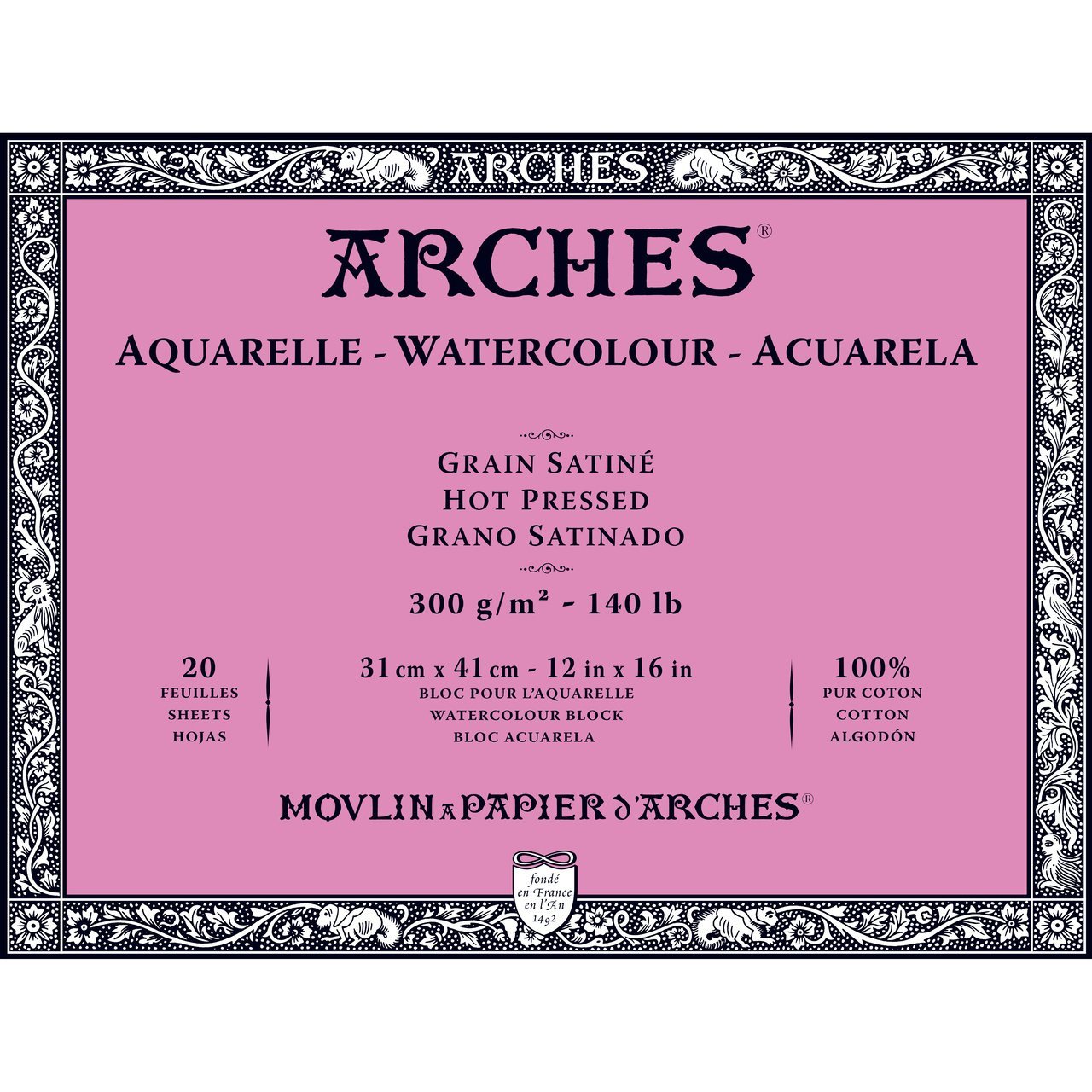 Arches - Arches Sulu Boya Blok Defter HP 300gr 31X41 20 Yaprak