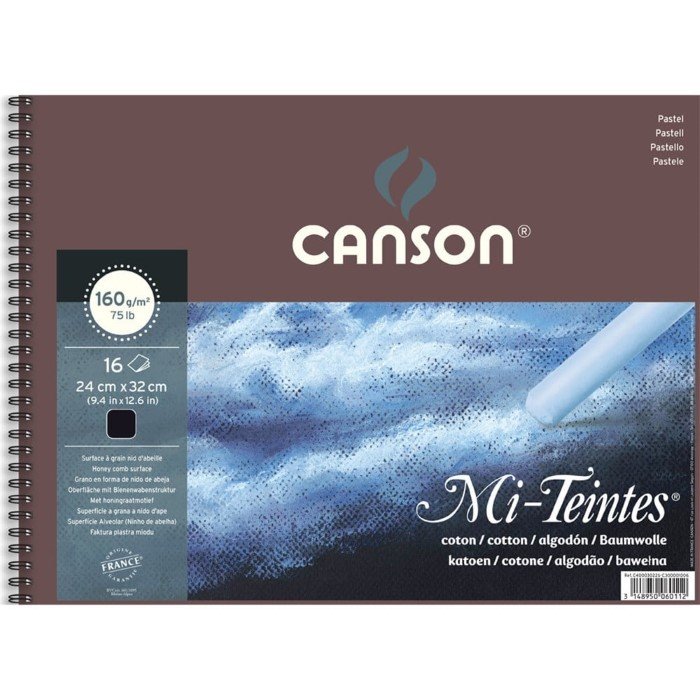 Canson - Canson Mi-Tientes Siyah Pastel Boya Defteri 160gr 24X32cm 16 Sayfa
