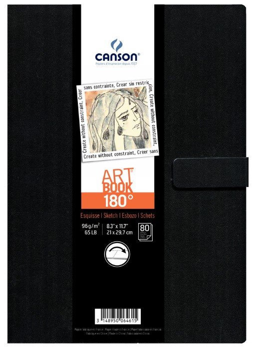 Canson - Canson Art Book 180° Açılabilen Eskiz Defteri 96gr. A4 80 Yaprak 21x29,7 cm. 