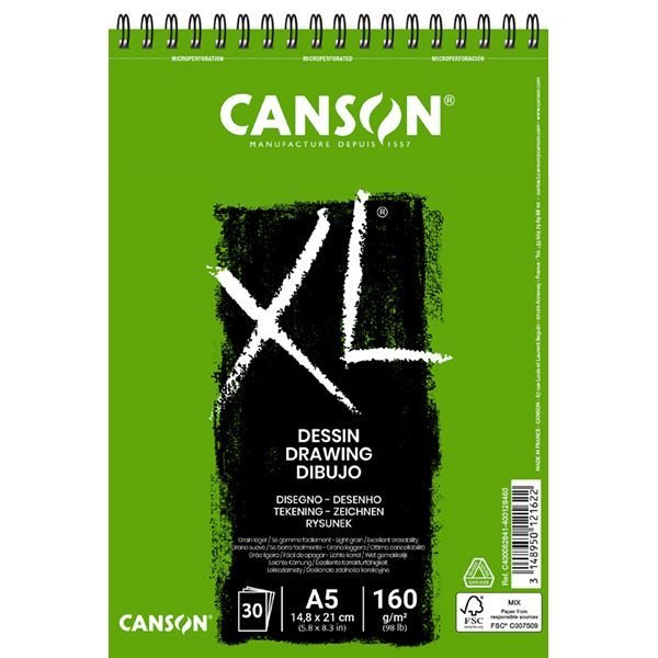 Canson - Canson XL Draw Resim Defteri 160gr A5 50 Yaprak