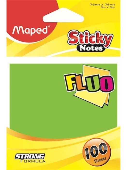 Maped - Maped Sticky Notes 76X76 Mm Fosforlu Renk 100 Sf
