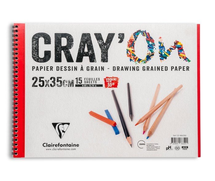 Clairefontaine - Clairefontaine Cray-On Çizim Defteri 120gr 25X35cm 15 Yaprak