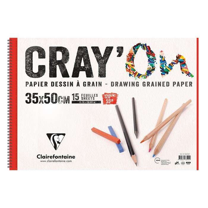 Clairefontaine - Clairefontaine Cray-On Çizim Defteri 120gr 35X50cm 15 Yaprak