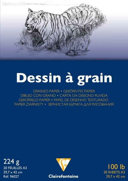 Clairefontaine - Clairefontaine Dessin A Grain Çizim Defteri A4 224gr 20 Yaprak