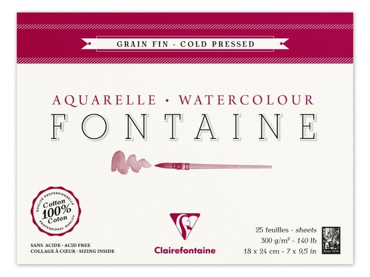 Clairefontaine - Clairefontaine Fontaine 18X24Cm 300Gr 10 Yaprak (Dokulu)
