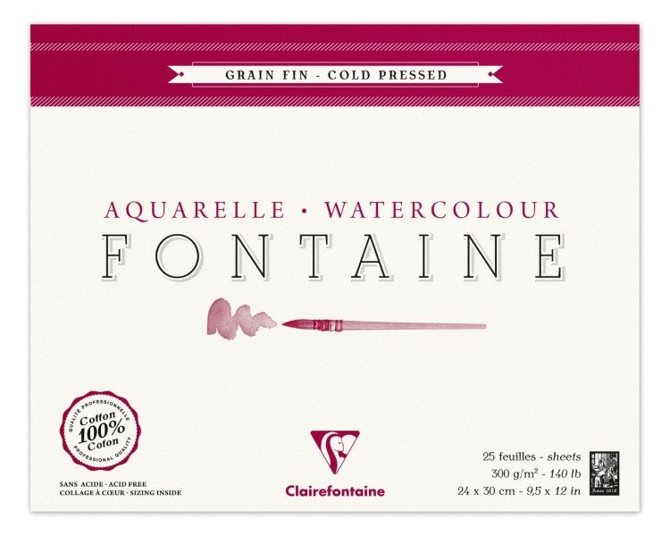Clairefontaine - Clairefontaine Fontaine 24X30Cm 300Gr 10 Yaprak (Dokulu)