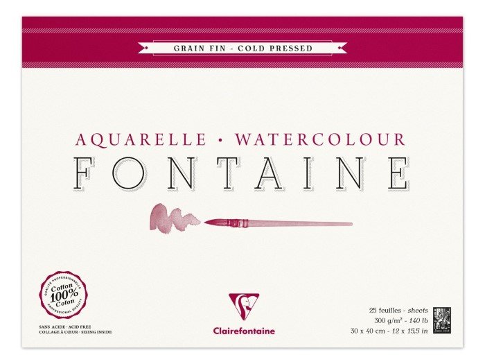 Clairefontaine - Clairefontaine Fontaine 30X40Cm 300Gr 10 Yaprak (Dokulu)