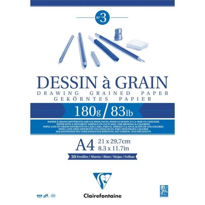 Clairefontaine - Clairefontaine Dessin A Grain Çizim Defteri A4 180gr 30 Yaprak