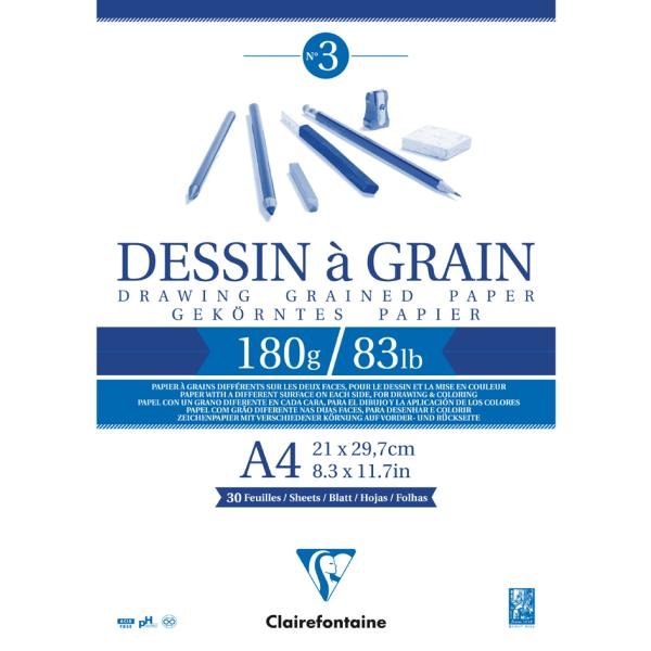 Clairefontaine - Clairefontaine Dessin A Grain Çizim Defteri A5 180gr 30 Yaprak
