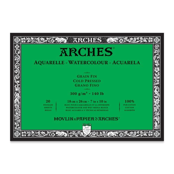 Arches - Arches Sulu Boya Blok Defter CP 300gr 18X26 20 Yaprak