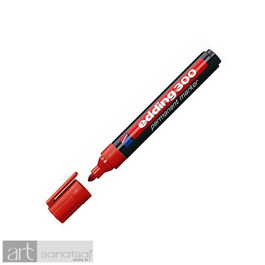 Edding - Edding E-300 Permanent Marker Kalem Kırmızı