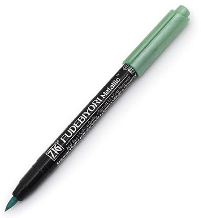 Zig - Zig Fudebiyori Metallic Brush Pen Yaldızlı Fırça Uçlu Kalem Green