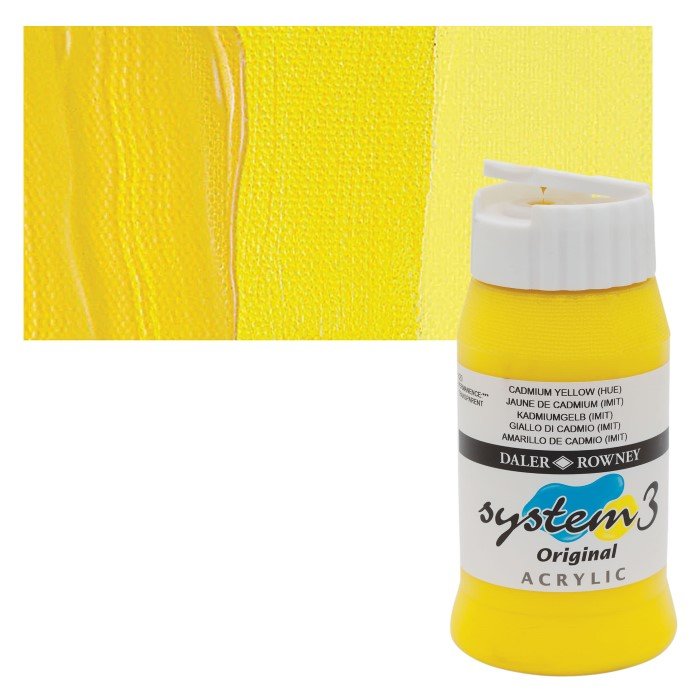 Daler Rowney - Daler Rowney System 3 Original Akrilik Boya 500 Ml Cadmium Yellow Hue