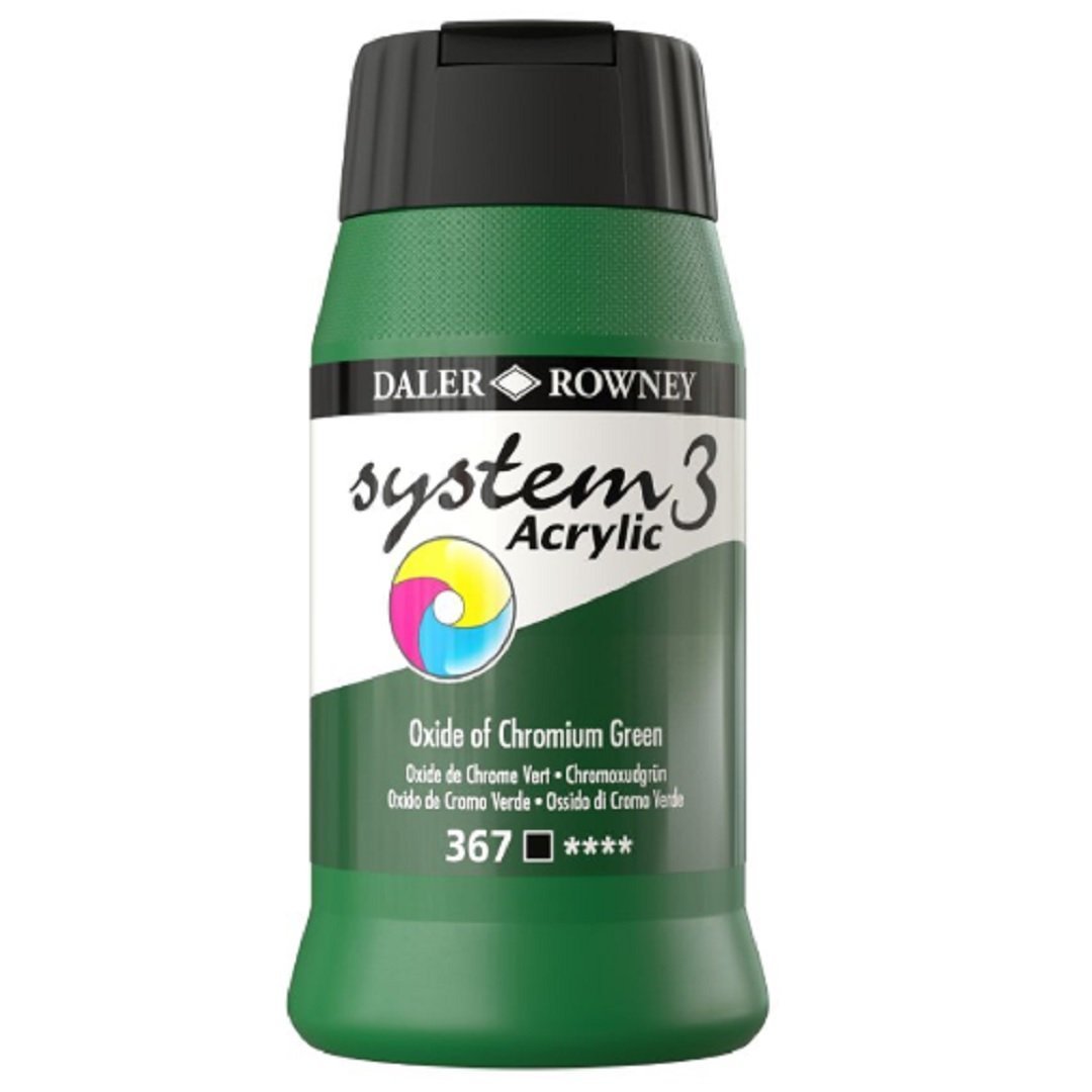 Daler Rowney - Daler Rowney System 3 Original Akrilik Boya 500 Ml Oxide Of Chromium Green