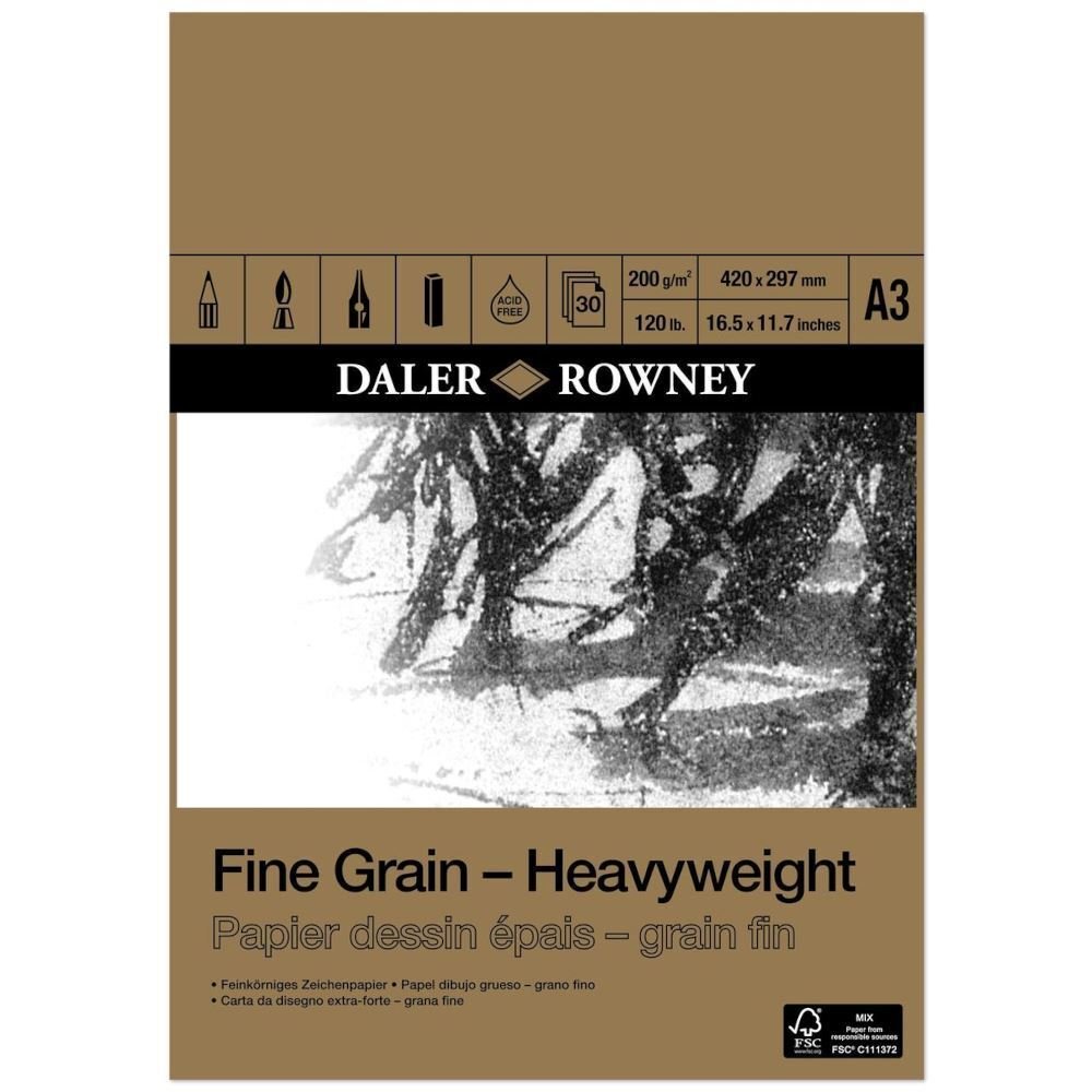 Daler Rowney - Daler Rowney Fine Grain Heavyweight Pad A3 200Gr