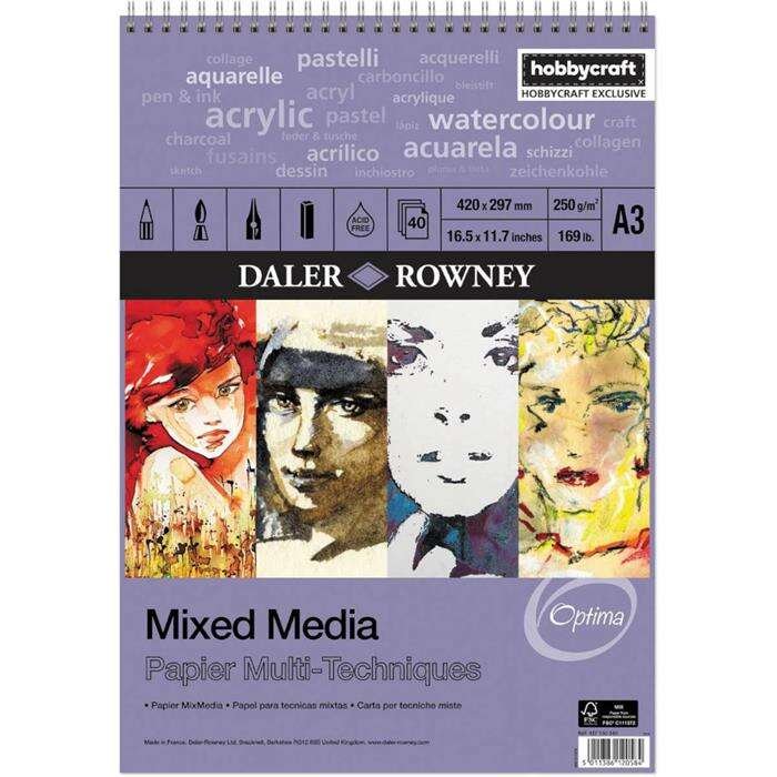 Daler Rowney - Daler Rowney Mixed Media Spiral A3 250Gr 30Sf