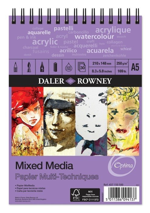 Daler Rowney - Daler Rowney Mixed Media Spiral A5 250Gr 30Sf