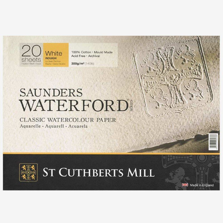 St Cuthberts Mill - St Cuthberts Mill Saunders Waterford Sulu Boya Defteri 300G/M² 360X260mm 20 Yaprak Kalın Doku Beyaz