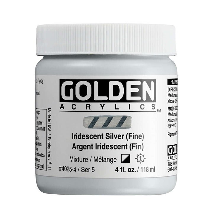 Golden - Golden Heavy Body Akrilik Boya 473 Ml Seri 5 Iridescent Silver Fine