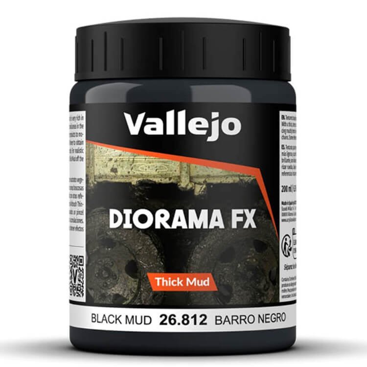 Vallejo - Vallejo Thick Mud Texture 26.812-200ML Black Mud