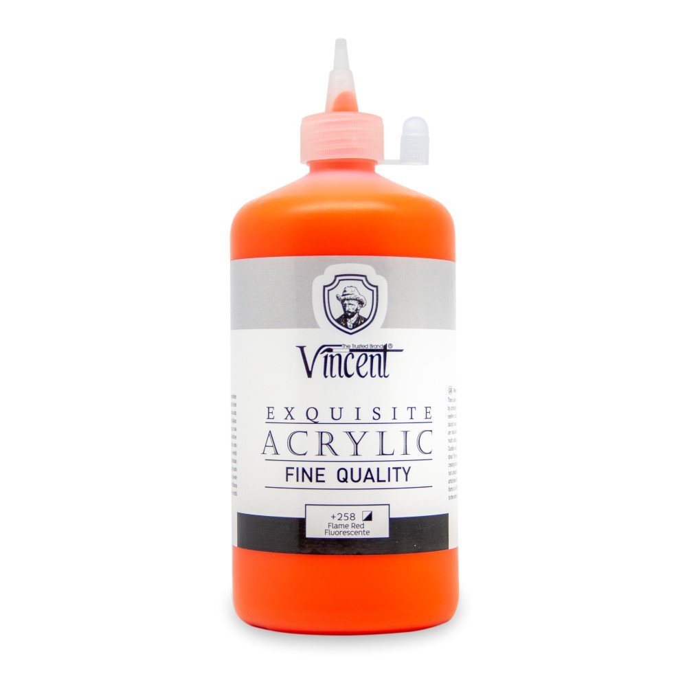 Vincent - Vincent New Series Akrilik Boya 500 Ml Flame Red Fluorescent