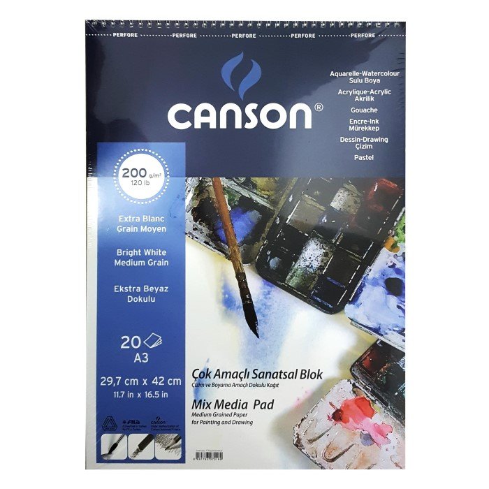 Canson - Canson Fineface Çok Amaçlı Resim Defteri 200gr A3 20 Yaprak