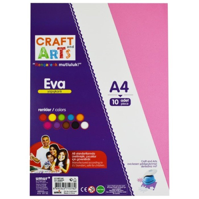 Craft and Arts - Craft&Arts Eva A4 Yapışkanlı 10'Lu U1140Y-A4