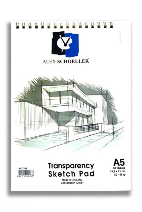 Alex Schoeller - Alex Schoeller Eskiz Blok Transparan Spiralli 50/55gr A5 30 Yaprak ALX 0763