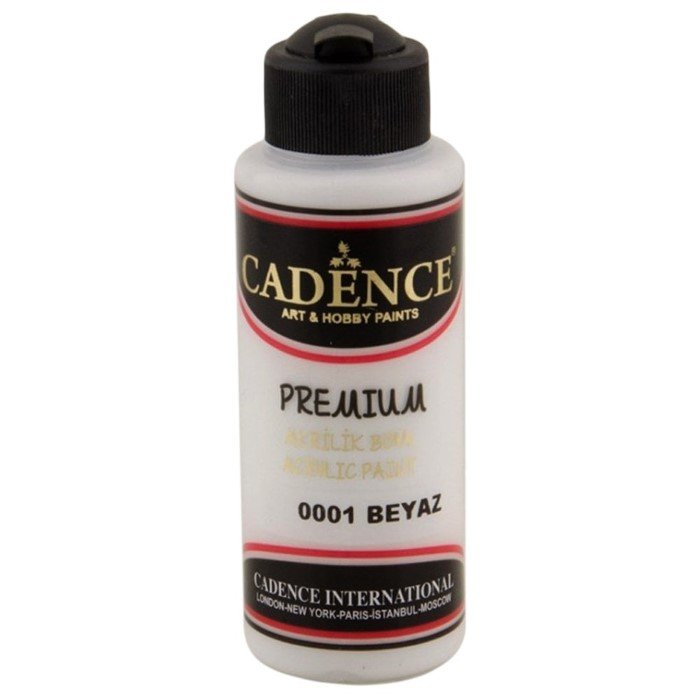 Cadence - Cadence Premium Akrilik Boya 0001 120ml Beyaz