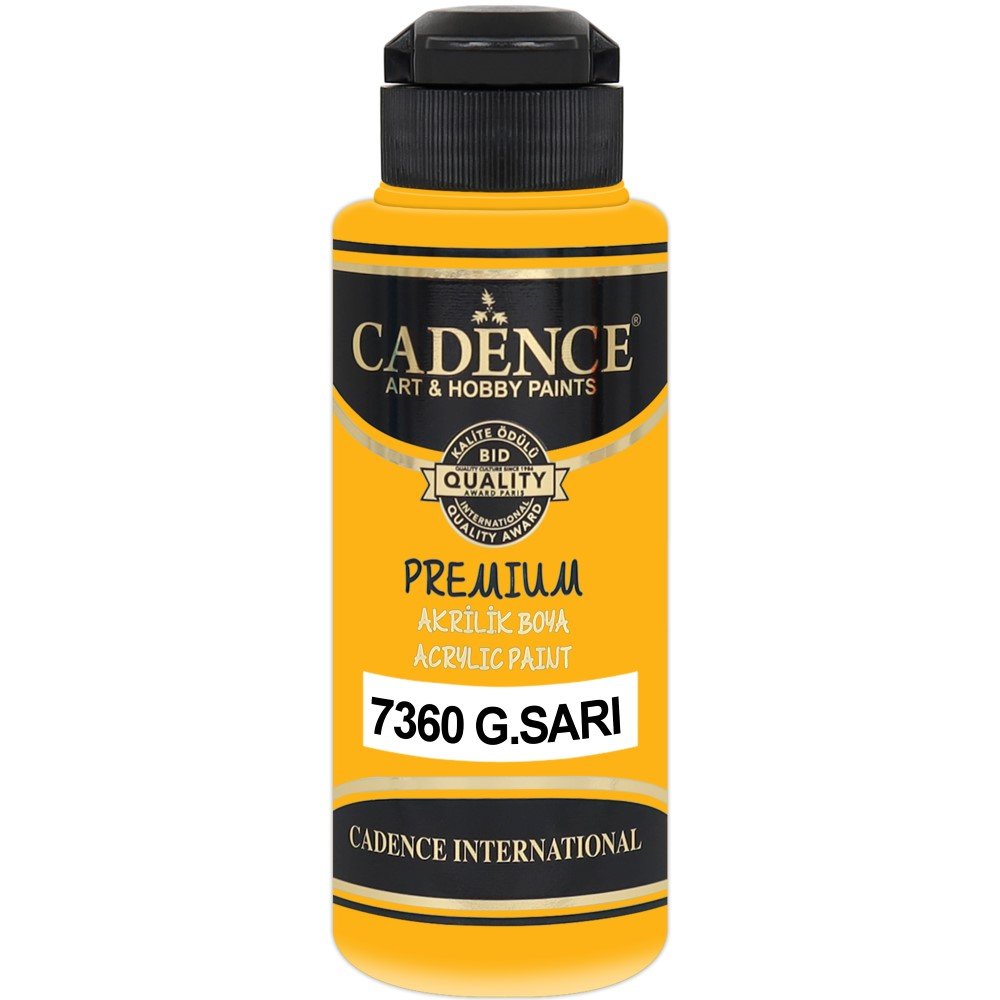 Cadence - Cadence Premium Akrilik Boya 7360 120ml G.Sarı