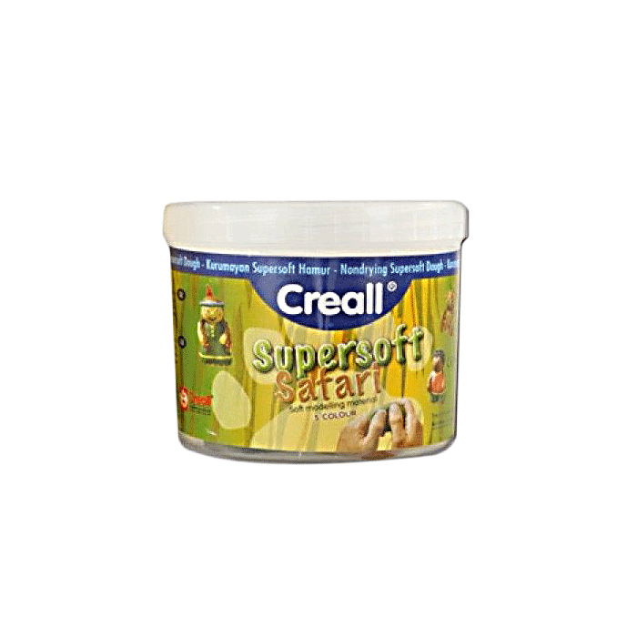 Creall - Creall Supersoft Kurumayan Oyun Hamuru 400Gr 5'li Safari Karton Kutu