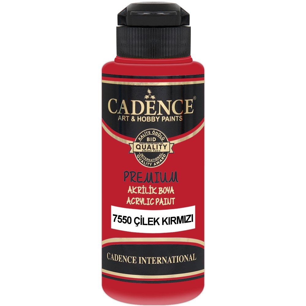 Cadence - Cadence Premium Akrilik Boya 7550 120ml Çilek Kırmızı