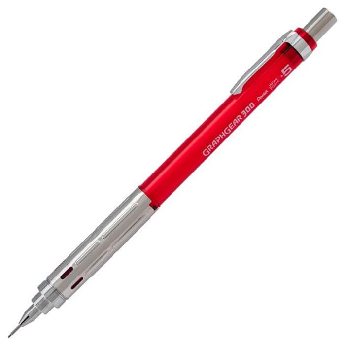 Pentel - Pentel Graphgear300 Teknik Çizim Ve Yazı Kalemi Versatil 0,5 Mm Kırmızı
